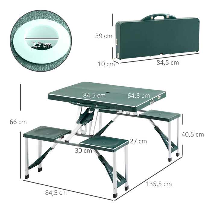 Aluminum Folding Camping Table and Stool Set - Lightweight, Portable Bench for Outdoor Picnic, Garden & BBQ - Ideal for Campers and Tailgating Events