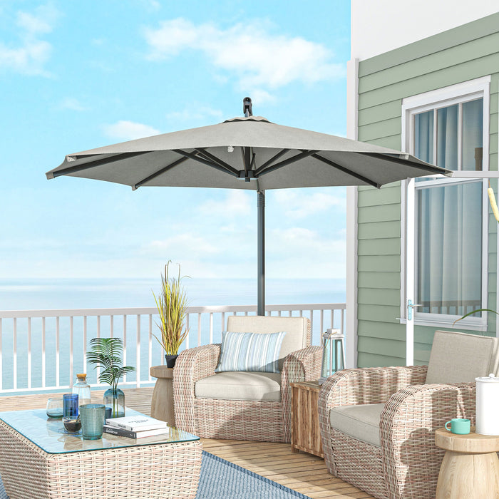 Cantilever Banana Parasol with Cross Base - 360° Rotating Beige Patio Umbrella, Crank Handle and Tilt Function - Ideal for Sun Shade and Outdoor Comfort