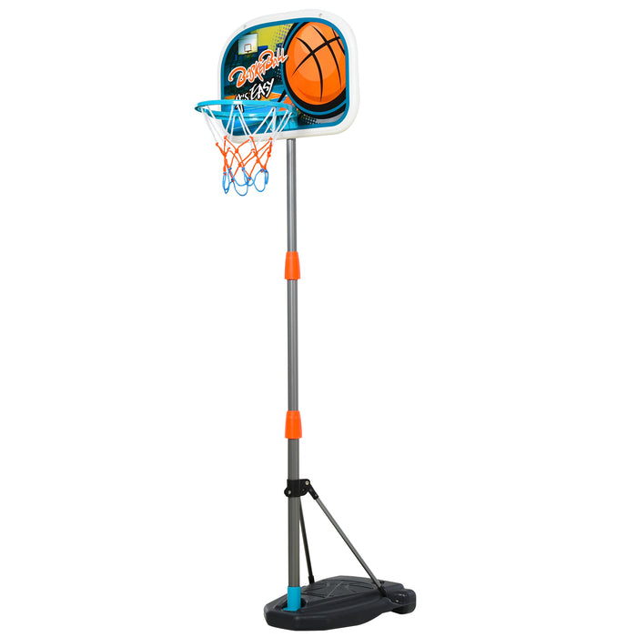 Kids' Adjustable Aluminum Basketball Hoop Stand - Includes Height Customization & Ball - Perfect for Young Athletes & Outdoor Play