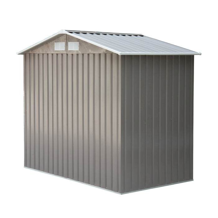 Lockable 7ft x 4ft Steel Garden Shed - Metal Storage with Air Vents, Apex Roof - Secure Outdoor Tool Organization Solution