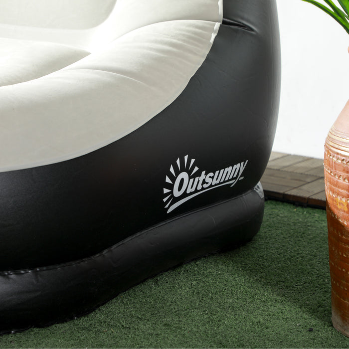 Inflatable Lounger with Footrest and Built-in Cupholder - Comfortable Chair Set for Gaming, Reading, Movies - Perfect for Relaxation and Entertainment Spaces