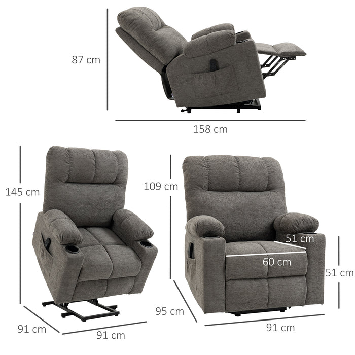 Power Lift Recliner Chair with Remote - Electric Riser for the Elderly, Comfortable Upholstered Armchair - Easy Mobility & Accessibility Aid for Seniors