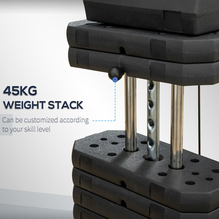 45kg Weight Stack Multifunction Home Gym - Strength Training Equipment with Multiple Exercise Stations - Ideal for Full-Body Workout and Muscle Building