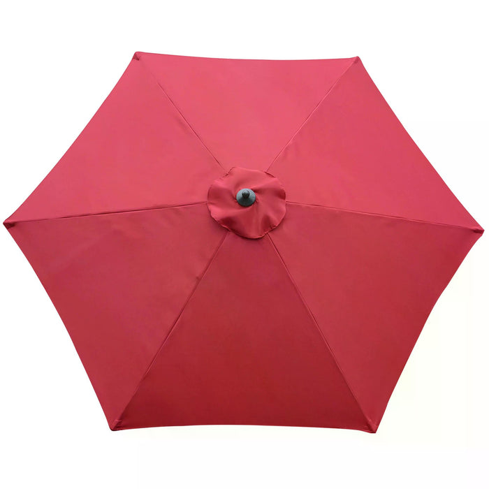 Outdoor Sunshade Canopy 2.8m - Patio Parasol Umbrella with 6 Ribs & Manual Push, Wine Red - Ideal for Garden and Backyard Entertaining