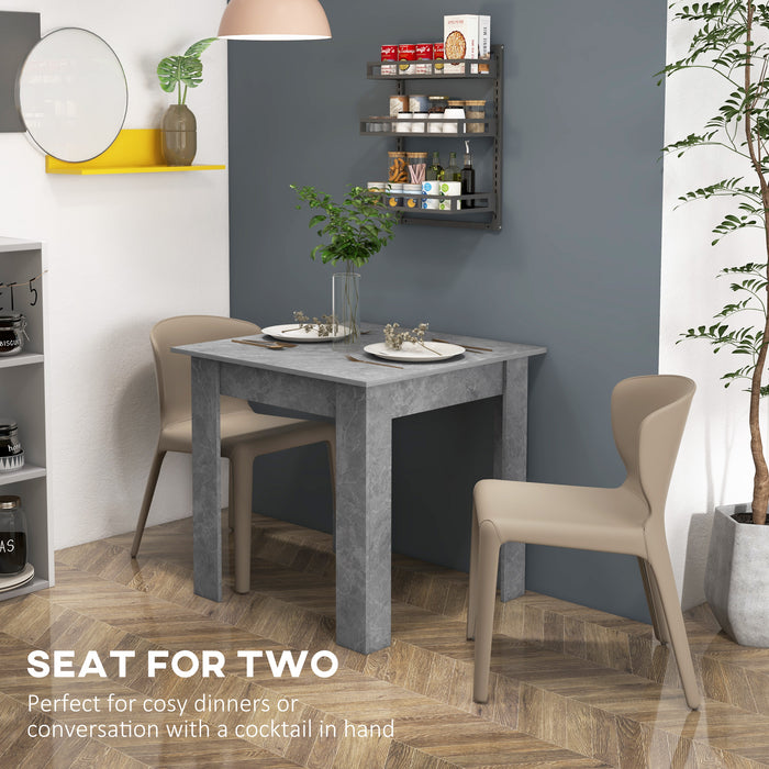 Modern Square Dining Table with Faux Cement Finish - Stylish Space-Saving Furniture for Dining Rooms - Ideal for Small Spaces and Cozy Dinners