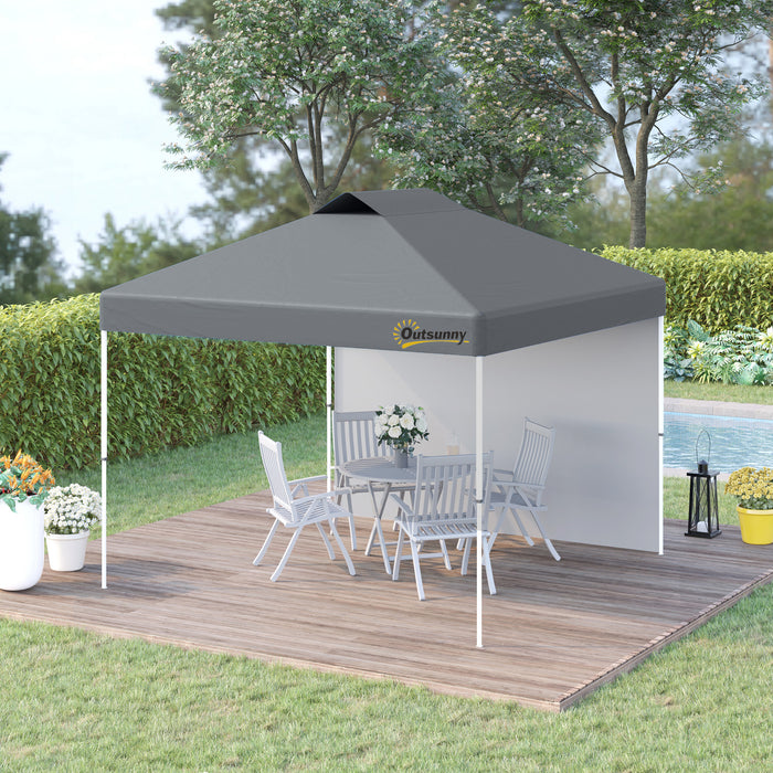 3x3M Pop Up Gazebo with Sidewall - Portable Roller Bag, Adjustable Height, Outdoor Event Shelter - Ideal for Garden, Patio, Events in Grey