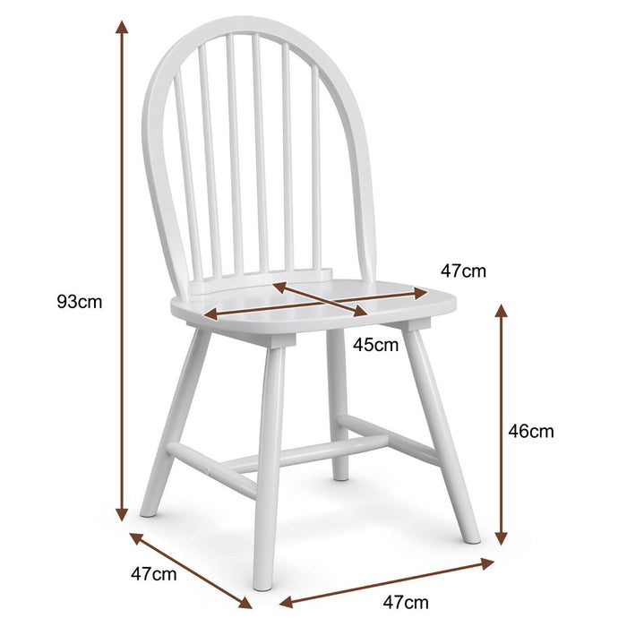 Woodland Furnishings Models 2PWB - White High Spindle Back Wooden Dining Chairs - Perfect for Residential Kitchens and Dining Rooms