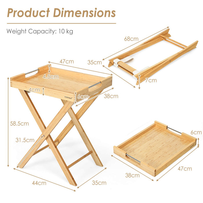 FSC Certified Folding Tray Table - Convenient and Portable Multi-purpose Furniture - Ideal for On-the-Go Dining and Workspace Needs