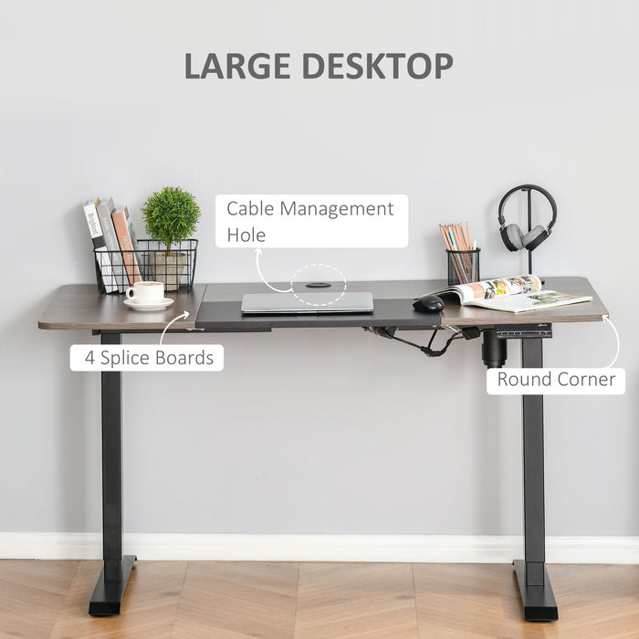 Height Adjustable Electric Standing Desk - 140x70cm Workspace with 4 Memory Presets - Ergonomic Stand Up Desk for Home Office Comfort