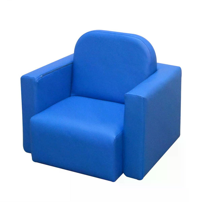 Kids Mini Sofa 3-in-1 - Multi-Functional Table and Chair Set, Children's Armchair Seat for Relaxation and Play - Ideal for Girls and Boys, Playroom Furniture in Chic Blue