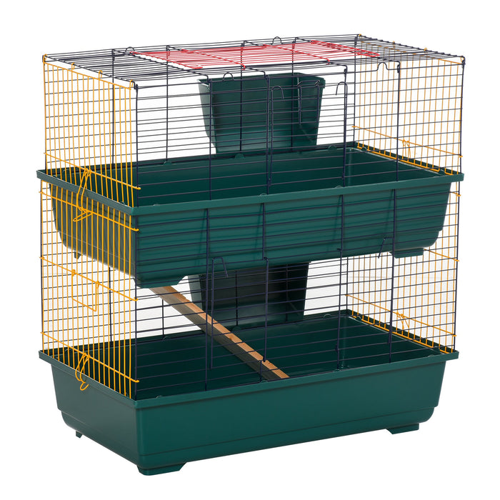 2-Story Large Animal Cage Habitat - Equipped with 3 Accessible Doors & Accessories - Ideal for Chinchillas, Guinea Pigs, and Small Puppies