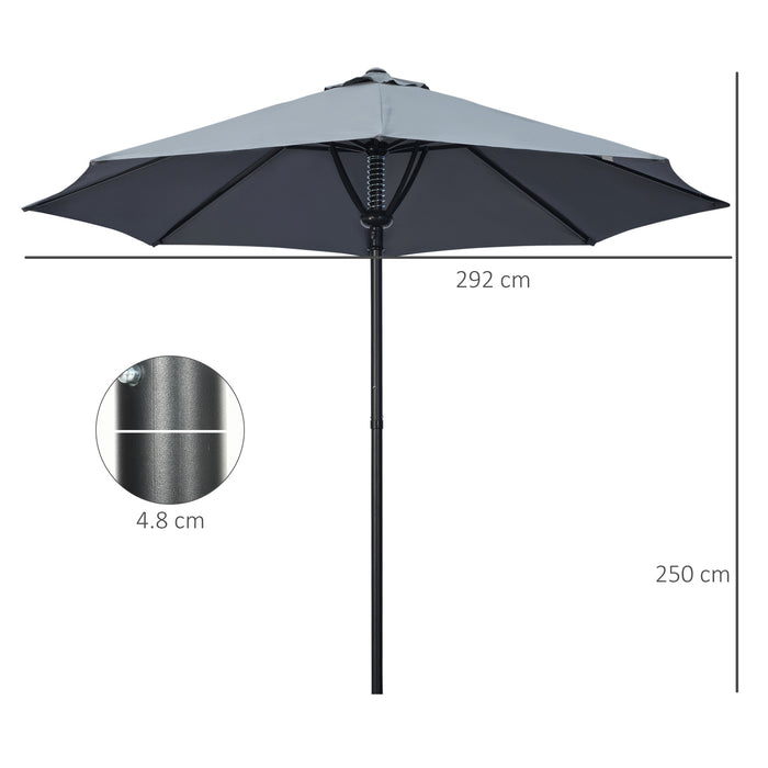 Outdoor Garden Parasol - Market Table Sun Shade with 8 Sturdy Ribs - Perfect for Patio Comfort and Protection