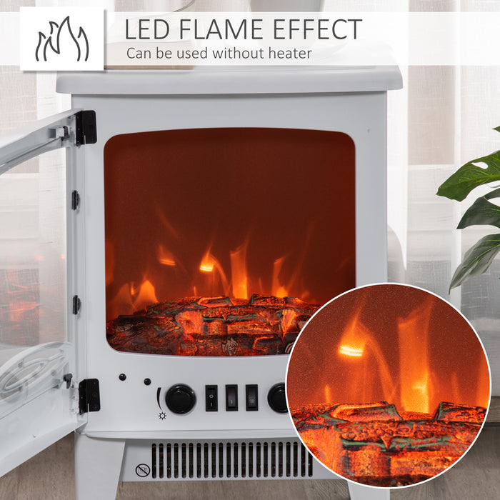 Electric Fireplace Heater - Freestanding Stove with Realistic Flame, Overheat Protection, 900W/1800W Settings - Cozy Warmth for Indoor Spaces