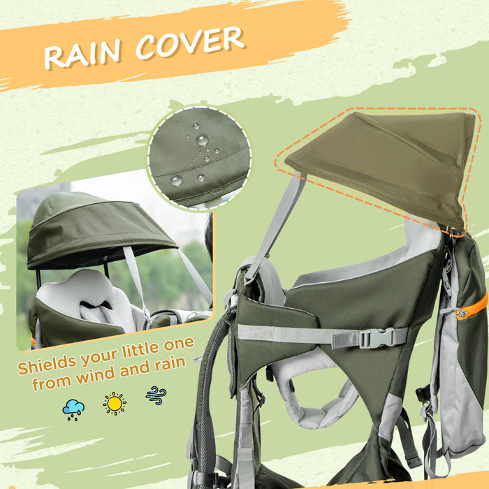 Outdoor Toddler Hiking Backpack Carrier with Stand - Includes Removable Small Bag, Rain Cover & Sunshade - Comfortable Adventure Gear for Child Carrying