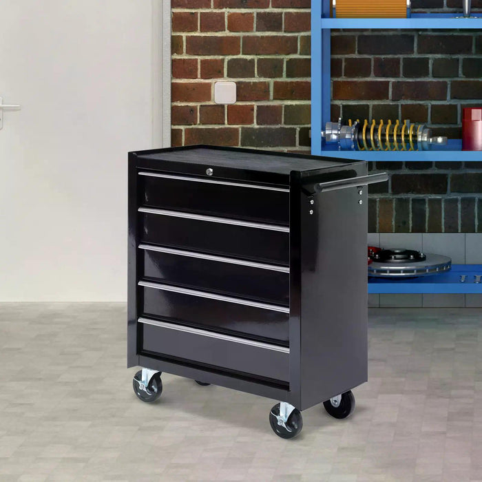 Cold Rolled Steel 5-Drawer Cabinet - Heavy-Duty Rolling Tool Storage - Organize Garage & Workshop Essentials