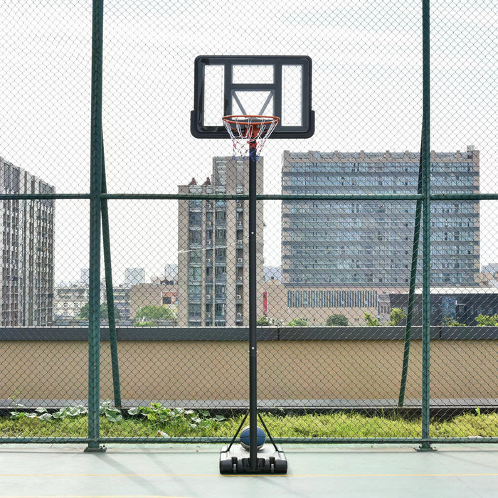 Adjustable Basketball Hoop Stand 231-305cm - Portable Freestanding System with Transparent Backboard - Ideal for Adults with Two Moving Wheels