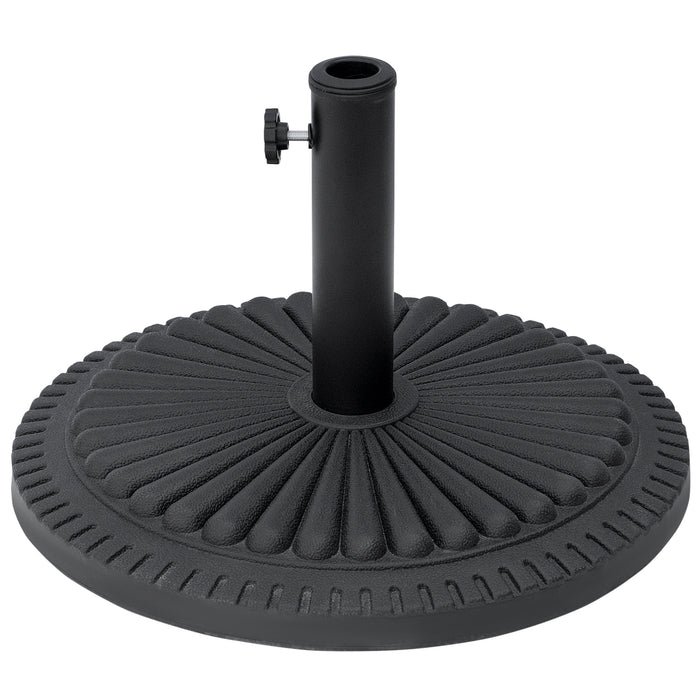 15kg Heavy-Duty Cement Parasol Base - Round Outdoor Umbrella Weight Stand, Black - Ideal for Garden and Patio Stability