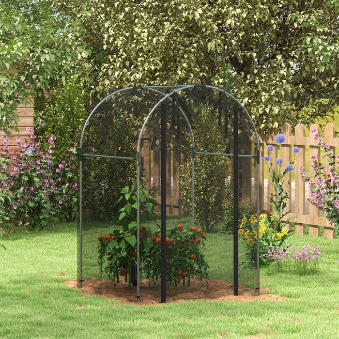 Galvanised Steel Fruit Cage - Sturdy Plant Protection Tent with Zipped Entry, 1.2 x 1.2 x 1.9m - Ideal for Gardeners, Keeps Birds & Pests Out