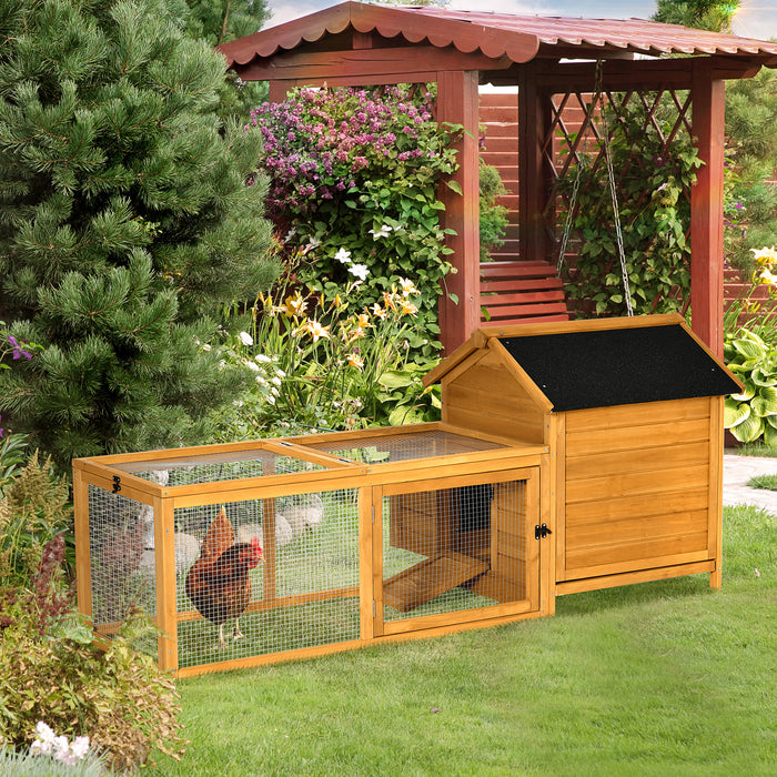 2-Tier Wooden Chicken Coop with Nesting Box and Ramp - Outdoor Hen House, Removable Tray, Spacious Poultry Habitat - Ideal for Backyard Farmers and Egg Layers