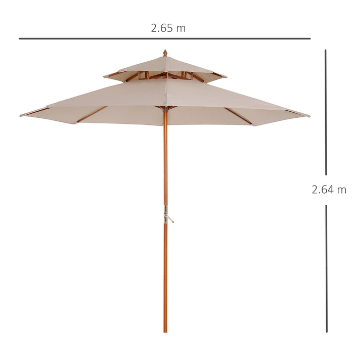 Beige Outdoor Patio Umbrella - Waterproof and UV Protection - Ideal for Garden, Deck, and Poolside Relaxation