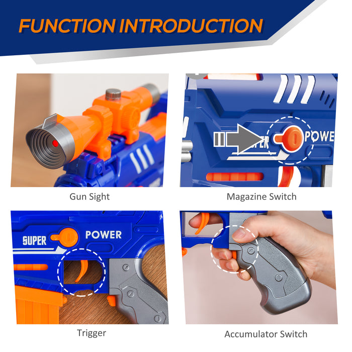 Foam Blaster Toy Gun with Automatic Continuous Firing - Includes 20 EVA Soft Darts and Target Board - Perfect for Kids 8-12 Years, Fun Shooting Game for Boys and Girls