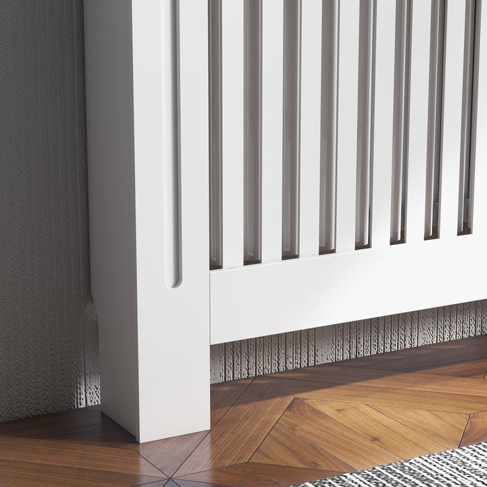 Contemporary Minimalist Radiator Cover - MDF Construction, 112x81x19cm, Sleek White Finish - Stylish Heating Solution for Modern Homes