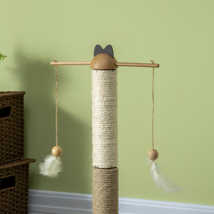 Cat Tree Activity Center - 56cm Multi-Level Kitty Playhouse with Interactive Turntable Ball - Ideal for Scratching & Exercise with Durable Jute & Sisal Posts