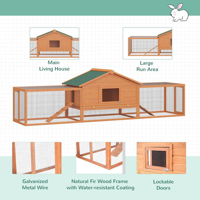 Wooden Pet Enclosure with Ramp - Sturdy Golden Red Animal Cage - Ideal for Small Pets Comfort and Accessibility