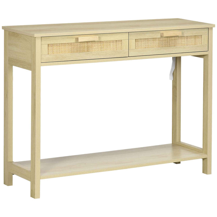 Hallway Console Storage Desk - Sofa Table with Drawer and Shelf - Ideal for Entryway, Living Room, or Bedroom Spaces