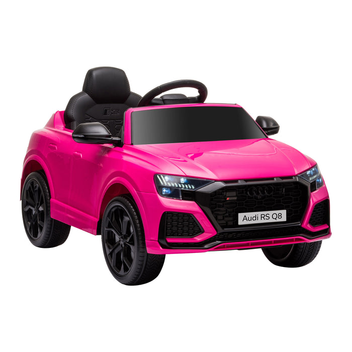 Audi RS Q8 Kids Electric Ride-On Car - 6V Battery-Powered with Parental Remote, Music, Lights, USB, MP3, Bluetooth - Perfect for Young Drivers in Pink