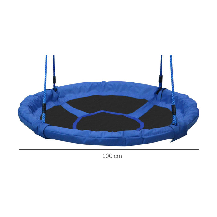 Kids' Large 100cm Diameter Blue Tree Swing - Sturdy & Durable Outdoor Spinner - Perfect for Children's Backyard Fun & Play