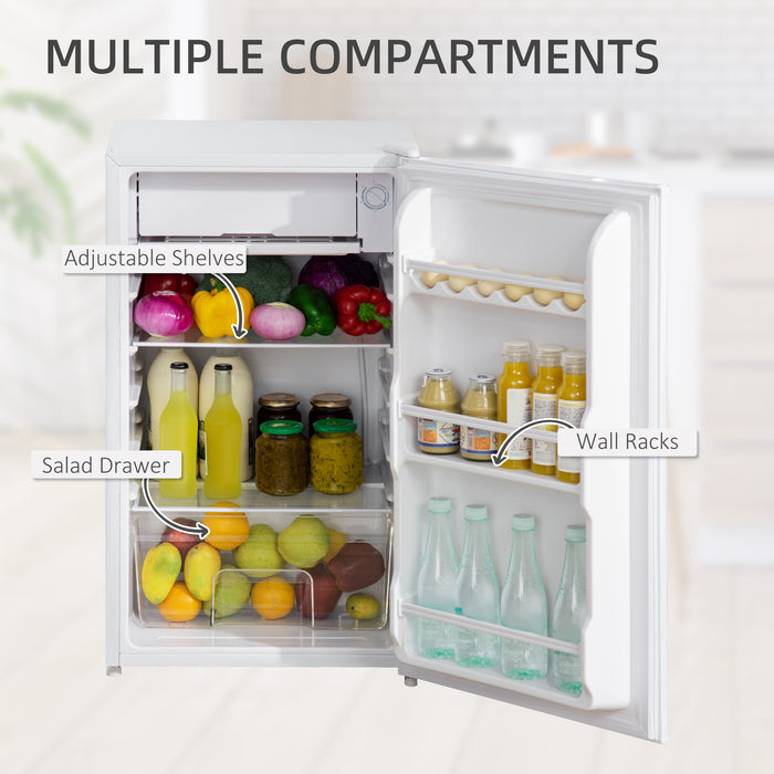 91L Under Counter Refrigerator with Chiller Box - Reversible Door, Adjustable Thermostat, Quiet 40dB Operation, 47.5cm Width - Ideal for Small Spaces & Quiet Environments