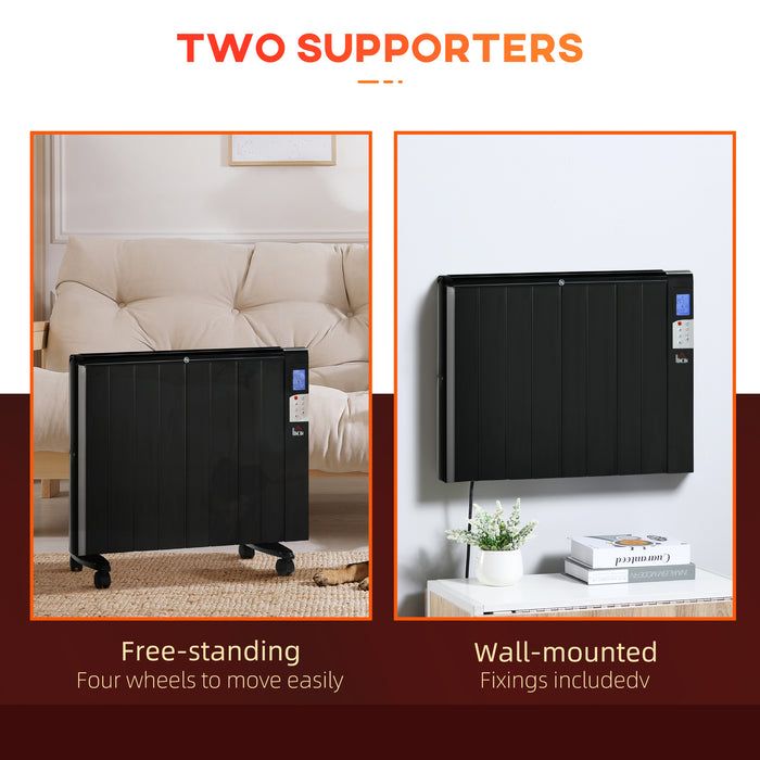 Convector Radiator Heater - Quiet, Freestanding or Wall-Mounted Electric Panel Heater with Window Detection - Efficient Room Heating for Home and Office Use