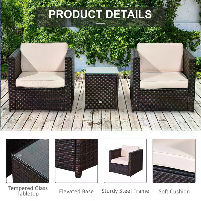 Rattan Garden 2-Person Loveseat - Outdoor Patio Sofa Set with Comfort Cushions & Sturdy Steel Frame - Ideal for Deck or Balcony Seating