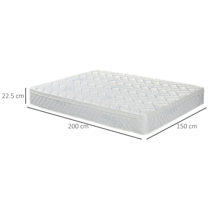 King Mattress with Pocket Springs - Breathable Foam and Individually Wrapped Coils, 200x150x22.5 cm - Comfort Sleep Solution for Couples and Homeowners