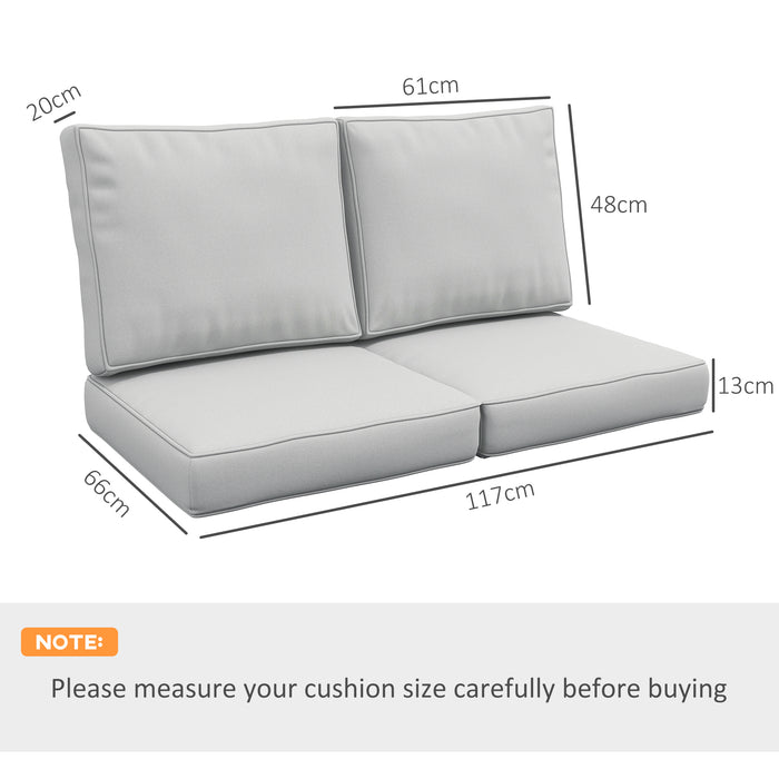 Patio Comfort 3-Piece Cushion Set - Back and Seat Pillows for Chairs, Light Grey - Ideal for Indoor and Outdoor Comfort