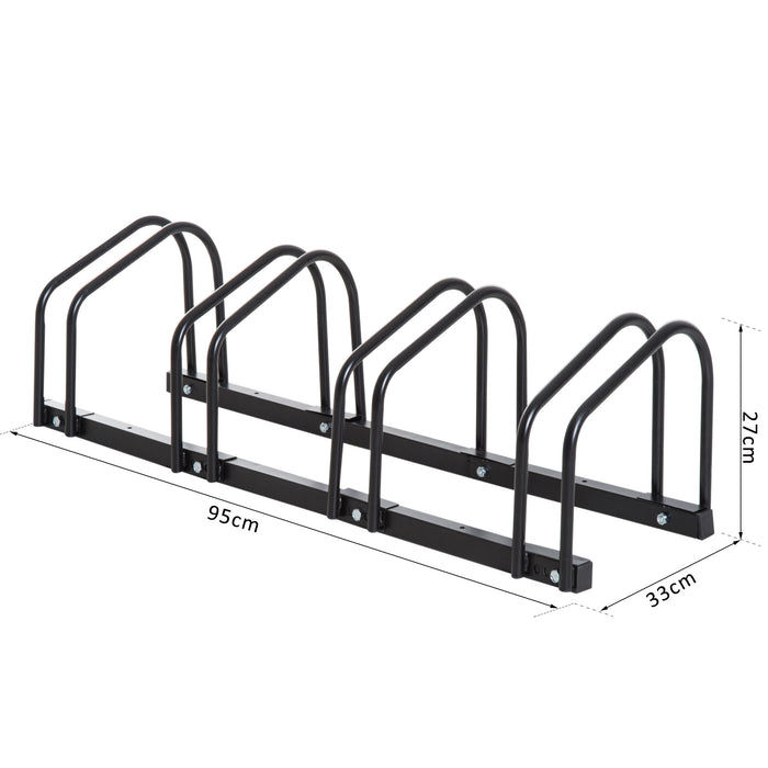 Bike Parking Rack - Heavy-Duty Steel Construction, 95x33x27cm in Sleek Black - Space-Saving Solution for Cyclists