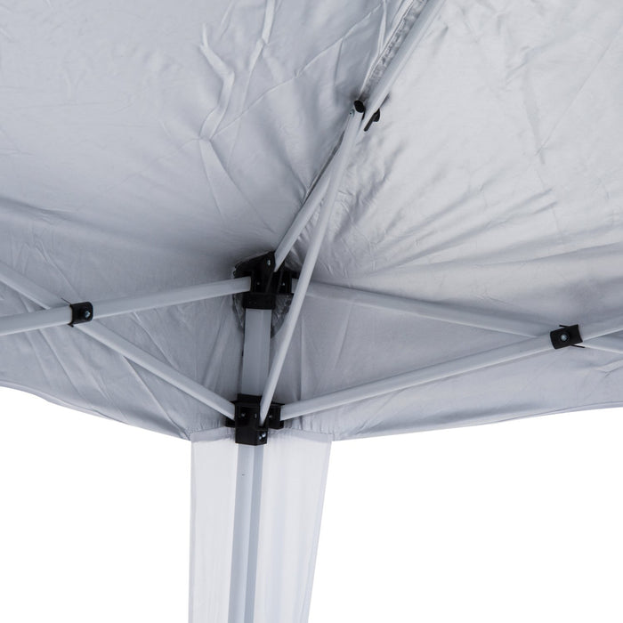 3x3m Slant Leg Canopy Tent - Height Adjustable Pop Up Gazebo with Carry Bag - Ideal for Garden Parties & Outdoor Events, White