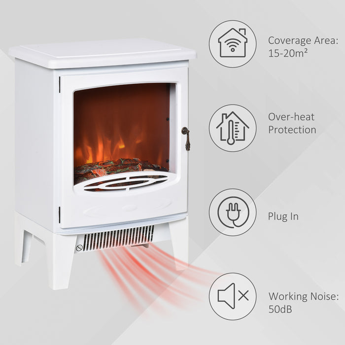 Electric Fireplace Heater - Freestanding Stove with Realistic Flame, Overheat Protection, 900W/1800W Settings - Cozy Warmth for Indoor Spaces