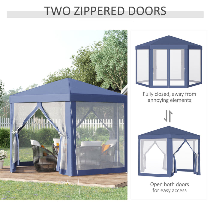 4M Hexagon Netting Gazebo - Patio Canopy Tent with Shade Resistance for Outdoor Shelter - Ideal for Parties and Gatherings