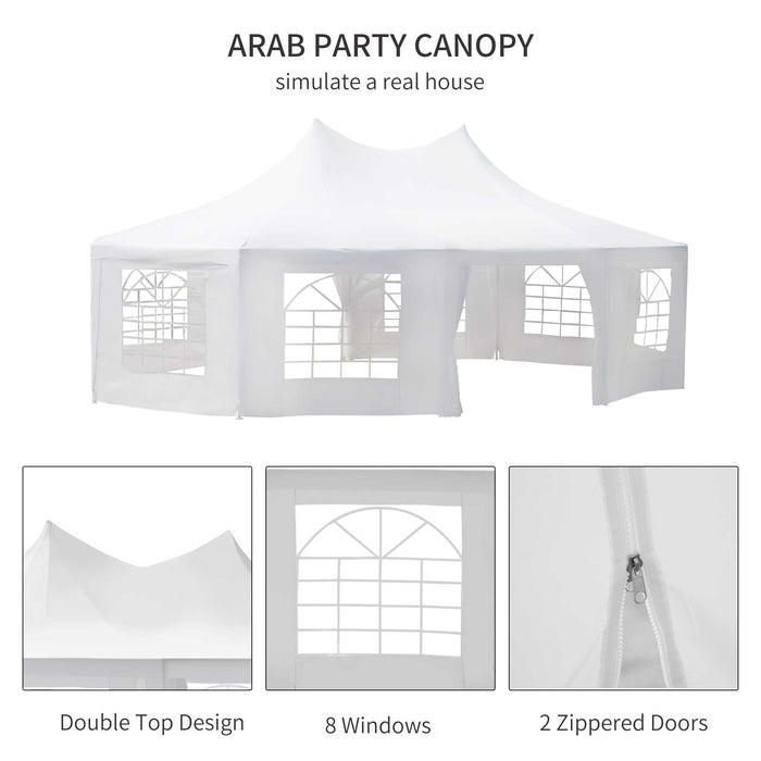 Waterproof Marquee Canopy 8.9x6.5m - Durable Outdoor Event Shelter in White - Ideal for Weddings and Garden Parties