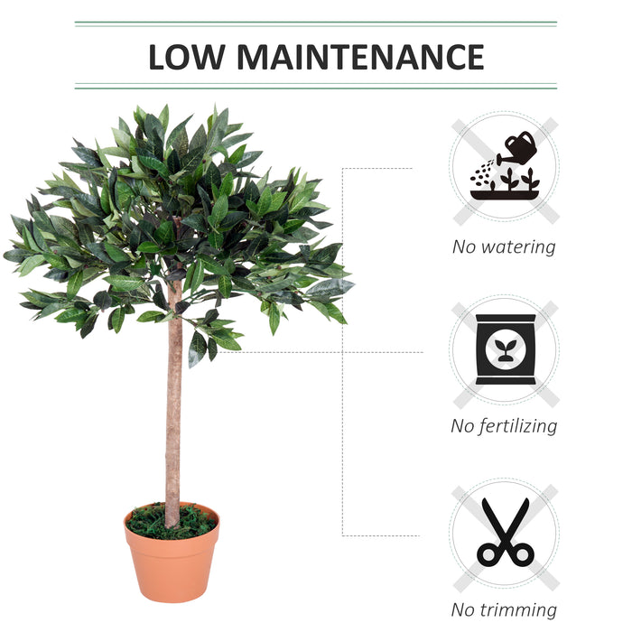 3ft Faux Olive Tree with Lush Green Leaves - Perfect Indoor Decorative Plant for Home or Office - Potted in Stylish Orange Container