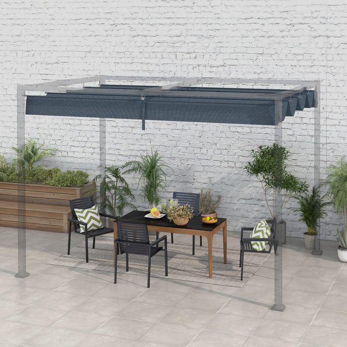 Retractable Pergola Sun Shade Cover - UV30+ Protection, 3 x 2.15m, Dark Grey - Ideal for Outdoor Comfort and Sun Control