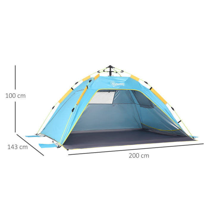 UV-Protective Pop-up Beach Tent for 1-2 People - Sun Shade Shelter with Ventilation and Waterproof Features - Ideal for Outdoor Enthusiasts Seeking Sun Protection