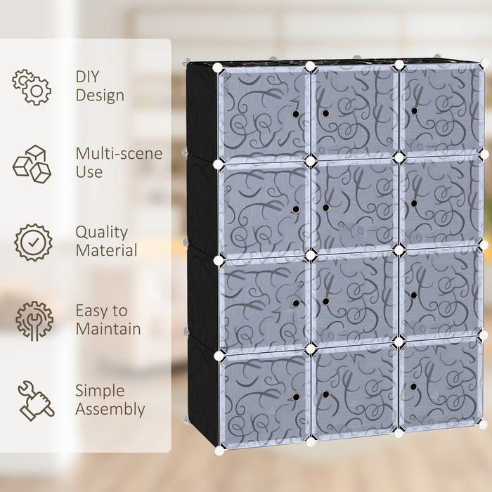 DIY Modular Wardrobe System - Interlocking Plastic Closet Cubes for Clothing Storage - Efficient Organiser for Bedroom Space Management