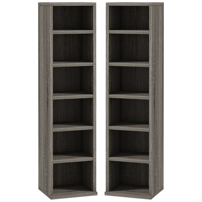 Media Storage Tower Rack - CD Display Shelf with Adjustable Shelving, Twin Pack - Ideal for Organizing Entertainment Collections