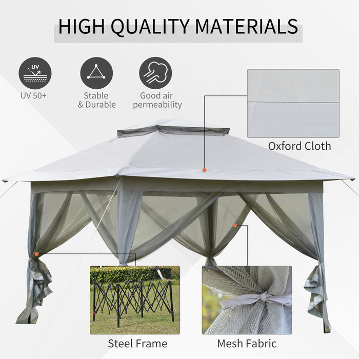 Easy-Up Folding Event Shelter - Portable Pop-up Canopy Tent with Sun Protection and Steel Frame - Includes Roller Bag for Convenience, Perfect for Parties and Outdoor Gatherings