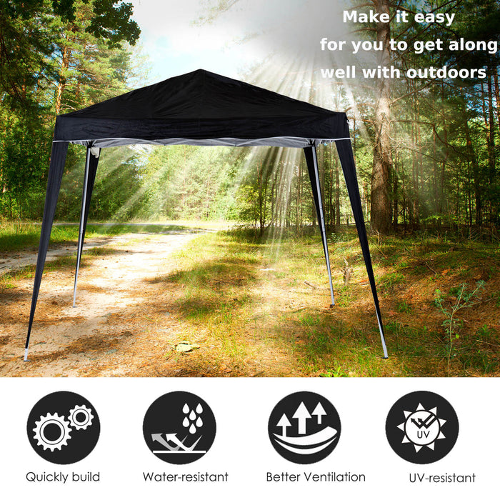 Pop-Up Canopy Tent - 3m Length x 3m Width x 2.4m Height, Durable Black Fabric - Ideal for Outdoor Events & Gatherings