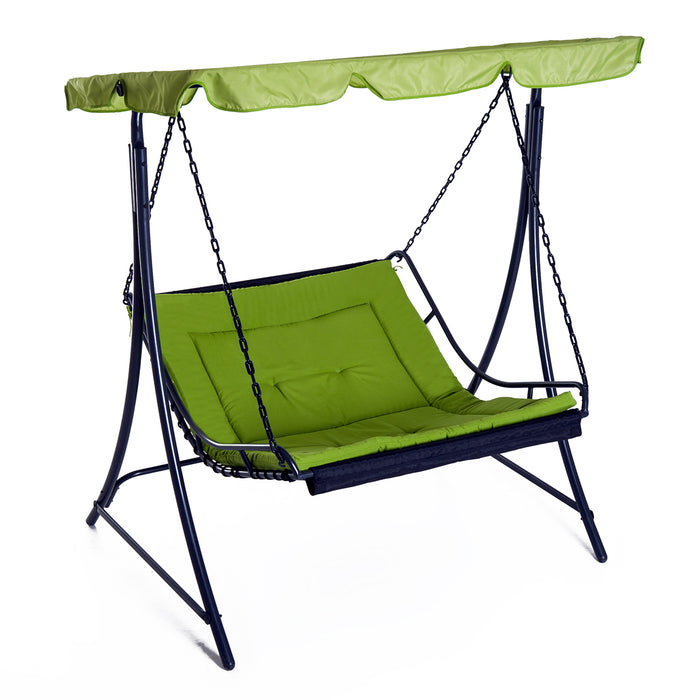 Outdoor Hanging Swing Chair - Durable Green Hammock Seat for Relaxation - Ideal for Garden, Patio, and Backyard Spaces