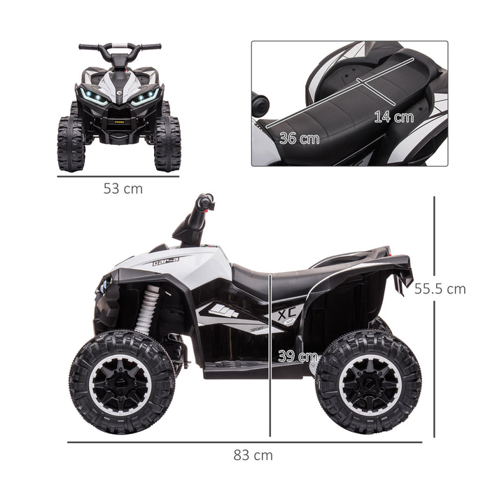 12V Quad Bike ATV Ride-On - Forward/Reverse, High/Low Speed, Slow Start, Suspension, Horn & Music Features - Perfect Play Vehicle for Kids